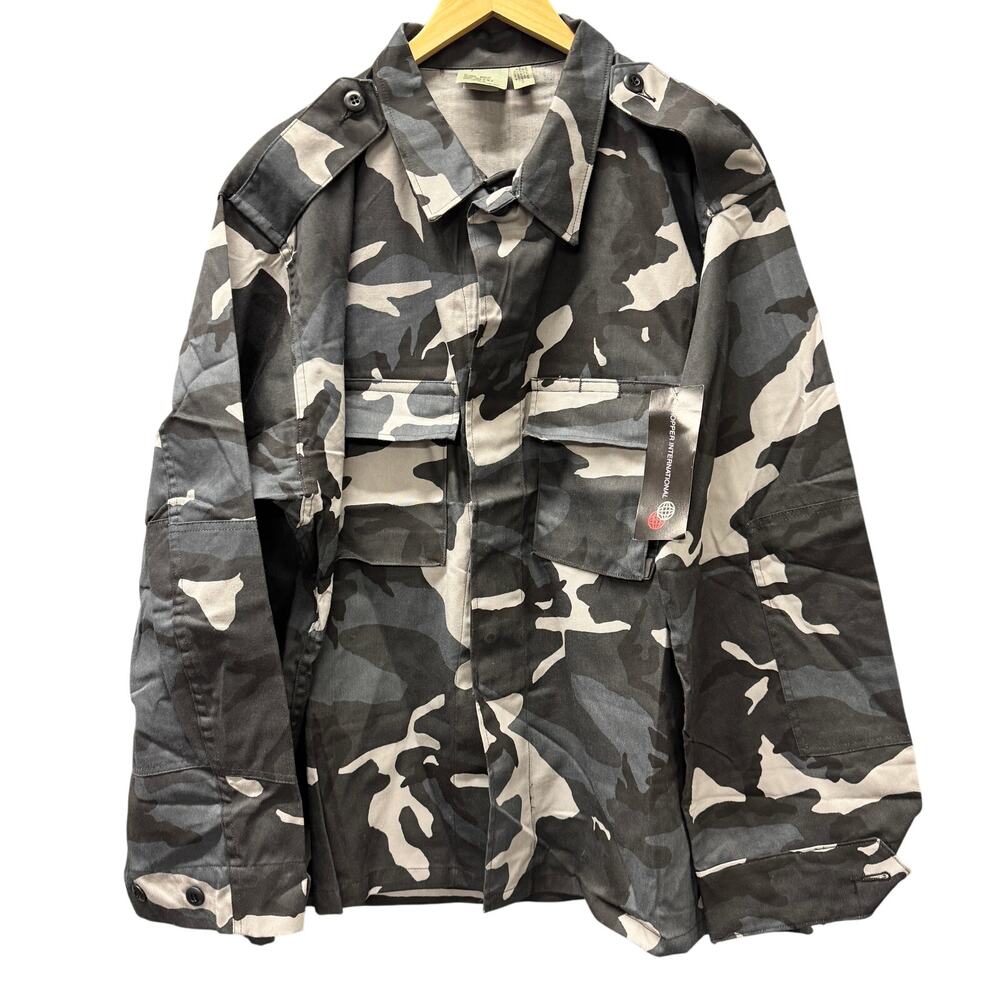 Propper Men's Military Field Jacket in Black and Gray Camo